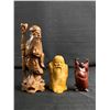 Image 1 : 3 Vintage Chinese Carved Wood Figurines
