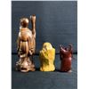 Image 2 : 3 Vintage Chinese Carved Wood Figurines
