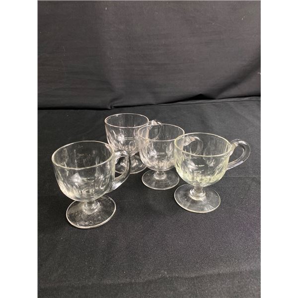 4 Victorian 1880-1890 English Glass Custard Cups