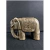 Image 2 : Very Heavy Cast Carved Elephant. Approx. 12" L x 8" H
