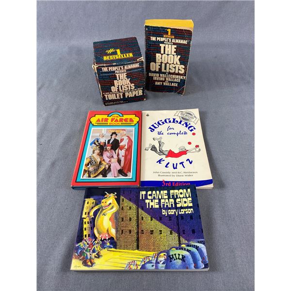 Lot Of Books (Far Side, Air Farce, Book Of Lists etc) & Book Of Lists Toilet Paper
