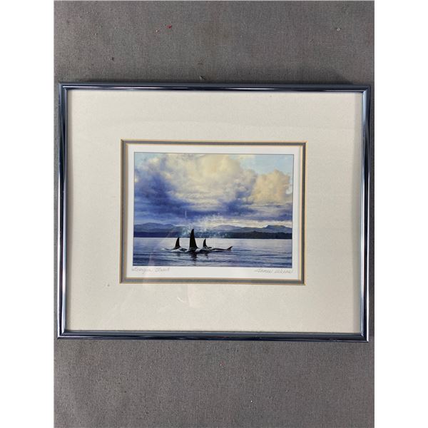 Framed Picture "Georgia Strait" By B.C. Artist James Wiens. Approx. 13" x 11"