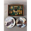 Image 1 : Vintage Wines Of The World Shadow Box, Approx. 12" x 9" x 2" & 2 Collector Plates From The Winter Ra