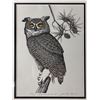 Image 2 : Framed Ltd Ed. 368/500 "Great Horned Owl VIII" By John Paul Lavand. COA Included. Approx. 17" x 14"