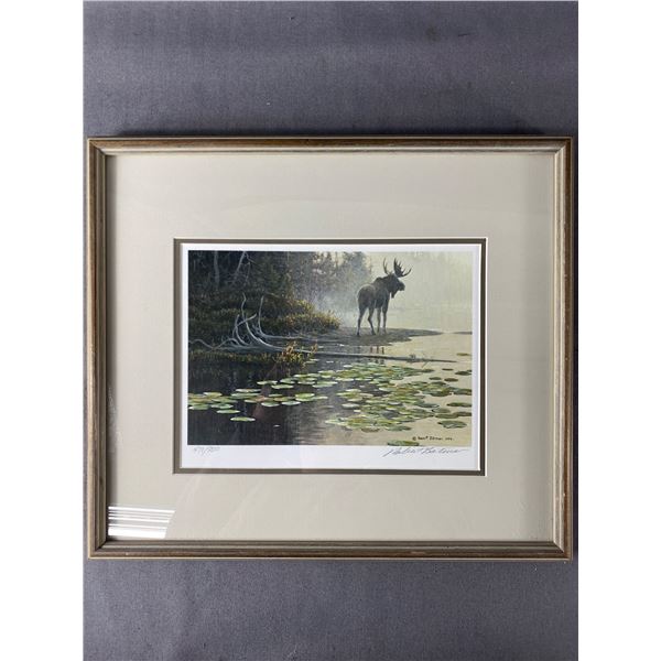 Framed Ltd Ed. 479/950 Robert Bateman  Moose At Water's Edge . Approx. 18  x 16 