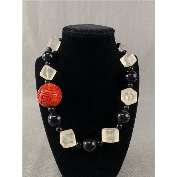 Cinnebon Necklace w/ Luevite Beads