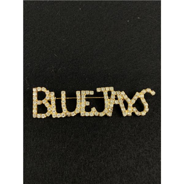 Vintage Blue Jays Rhinestone Brooch