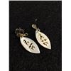 Image 3 : Antique Carved Mother of Pearl Earrings