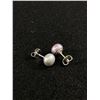 Image 2 : Mother of Pearl Silver Grey Sterling Earrings