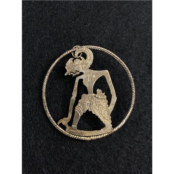 Sterling Inlaid Cut Out Brooch Antique