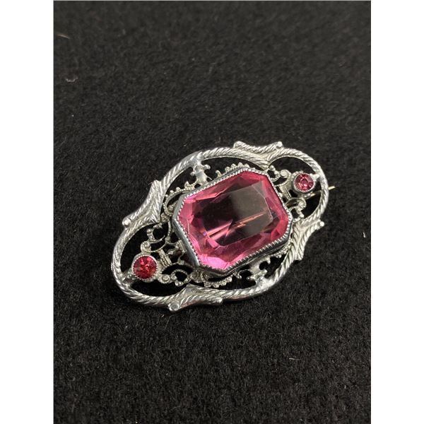 Pink Art Deco Brooch Circa 1920s