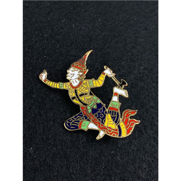 Antique Enamel Dance Brooch