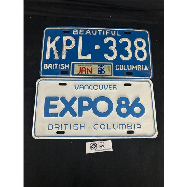 1986 Expo 86 BC License Plate