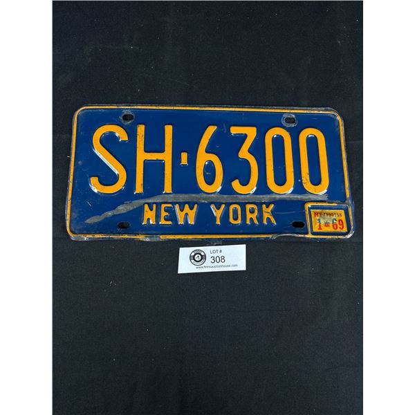 1969 New York  License Plate