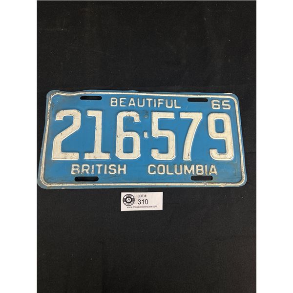 1965 BC License Plate