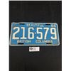 Image 1 : 1965 BC License Plate