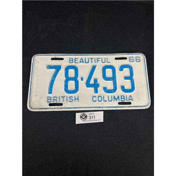 1966 BC License Plate
