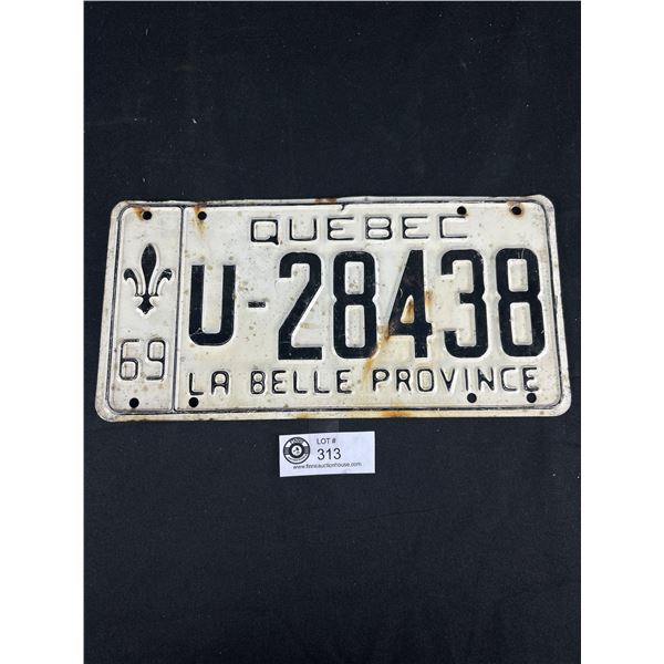 1969 Quebec License Plate