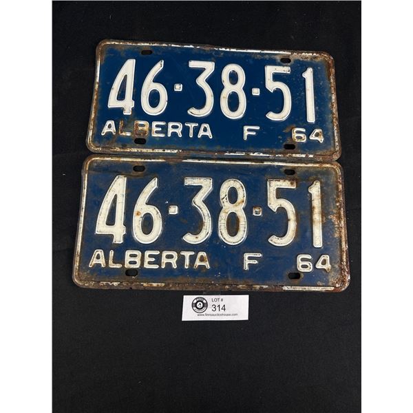 Pair of 1964 Alberta License Plates