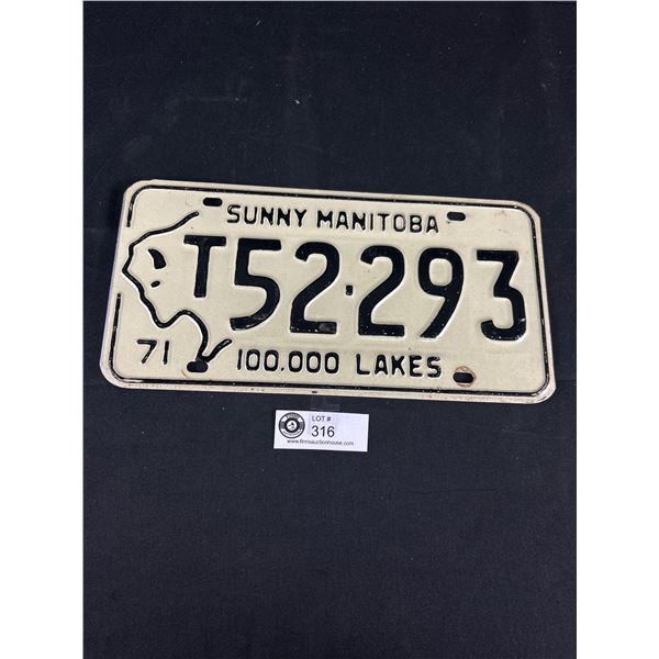 1971 Manitoba " Buffalo Head" License Plate