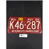 Image 1 : 1965/66 Wisconsin License Plate