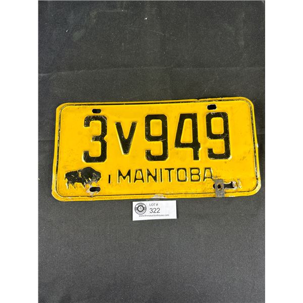 1960's Manitoba " Buffalo" License Plate