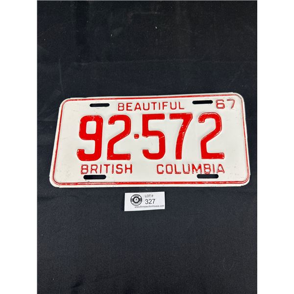 1967 BC License Plate