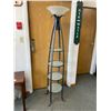 Image 1 : Metal Framed Glass 4 Shelving Display Lamp w/ Spot Light. NO SHIPPING. Approx. 71" H