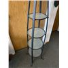 Image 2 : Metal Framed Glass 4 Shelving Display Lamp w/ Spot Light. NO SHIPPING. Approx. 71" H
