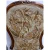 Image 2 : Vintage Wood Carved Upholstered Chair w/ Caster Wheels. NO SHIPPING