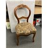 Image 1 : Vintage Wood Carved Upholstered Balloon Chair. NO SHIPPING