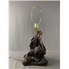 Image 3 : Vintage Wood Burl Base Lamp w/ Shade. Approx. 24"H