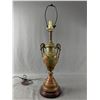 Image 2 : Vintage Heavy Metal "Vase" Lamp w/Shade. NO SHIPPING. Approx. 28" H w/Finial