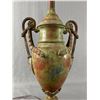 Image 3 : Vintage Heavy Metal "Vase" Lamp w/Shade. NO SHIPPING. Approx. 28" H w/Finial