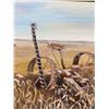 Image 2 : 1984 Framed Oil On Canvas "The Old Mower" By Vi Hopkins. Approx. 16" x 13"