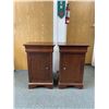 Image 1 : 2 Matching Wood Night Tables w/ Drawer & Cupboard Approx. 28" H x 18" x 13"