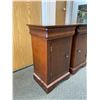 Image 2 : 2 Matching Wood Night Tables w/ Drawer & Cupboard Approx. 28" H x 18" x 13"