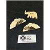 Image 2 : Bone Elephant Brooch and Pair Earrings