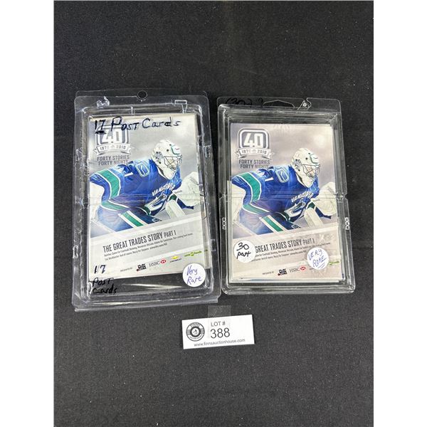 Lot of 2 Packages of 47 Team Issued Vancouver Canucks Post Cards