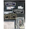 Image 2 : A Plastic Sheet with 4 Rare Defunct Vancouver Police Arm Patches