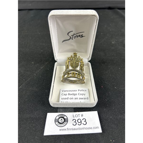 1980's Style Vancouver Police Cap Badge Replica Used on a Presentation Piece