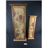 Image 1 : 2 Vintage Wood Fabric Covered Pedalstals w/ Metal Tack Accents. Approx. 24" & 32" H