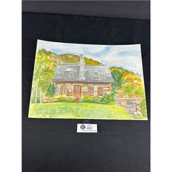 B.C. Artist Sylvia Sinclair Watercolour of a Cabin