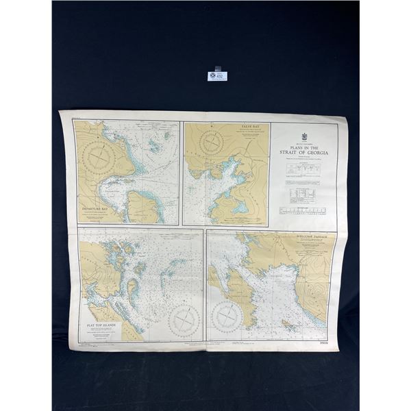 1957 Foldout Map of "Plans in the Strait of Georgia"