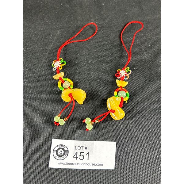 Yellow and Green Jade Hangers