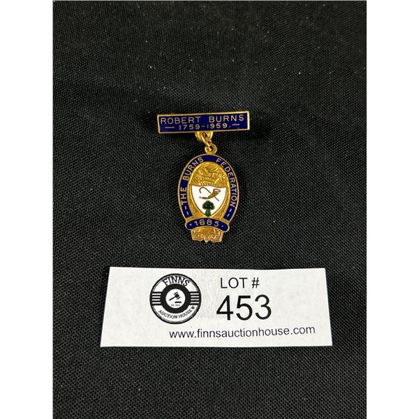 The Buns Federation Badge Robert Burns 1759-1959