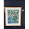 Image 1 : Ltd Ed 175/950 Framed Print "Lone Fisherman - Great Blue Heron" By John Seerey-Lester. Approx. 19" x