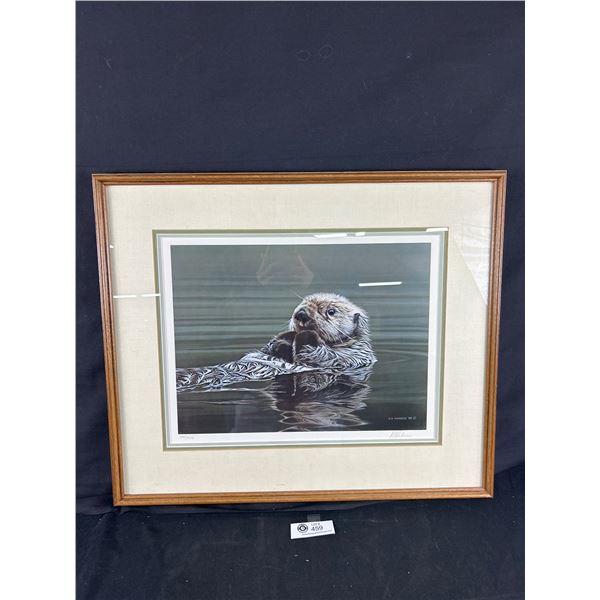 Ltd Ed 149/950 Framed Print "The Otter" By Ernest Thompson Seton. Approx. 23" x 19 1/2"