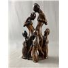 Image 2 : 3 Vintage Wood Carvings African Figurines. Approx. 20 1/2" H & 25 1/2" H & Musician Family Approx. 1