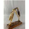 Image 3 : Pelican Wood Carving Approx. 6 1/2" H & Cranes Carving On Wood Base